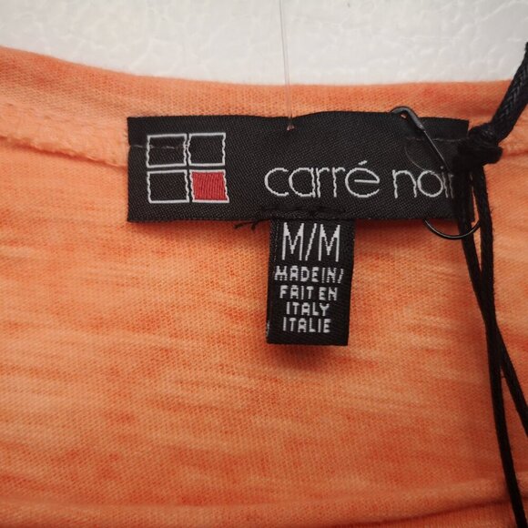 NWT Carre Noir Ladies Size Medium Orange Made in Italy Straight Fit T-shirt - Picture 3 of 10